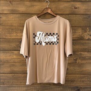 SHEIN Tan Graphic Short Sleeve Tee